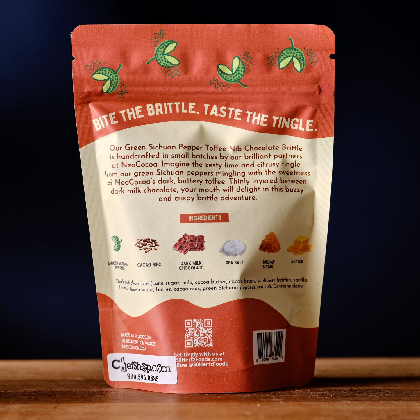 NeoCocoa Tingly Brittle Label