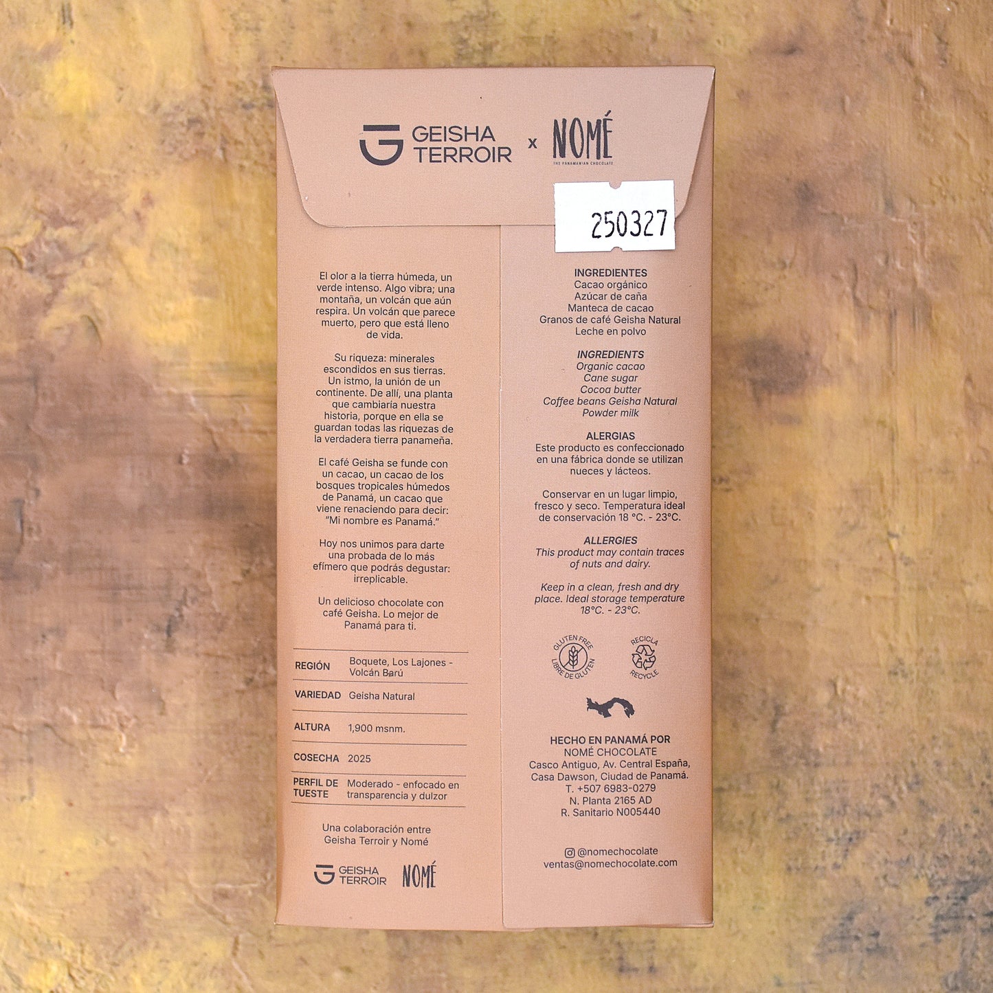 Nomé 50% Milk Chocolate Bar with Natural Geisha Coffee
