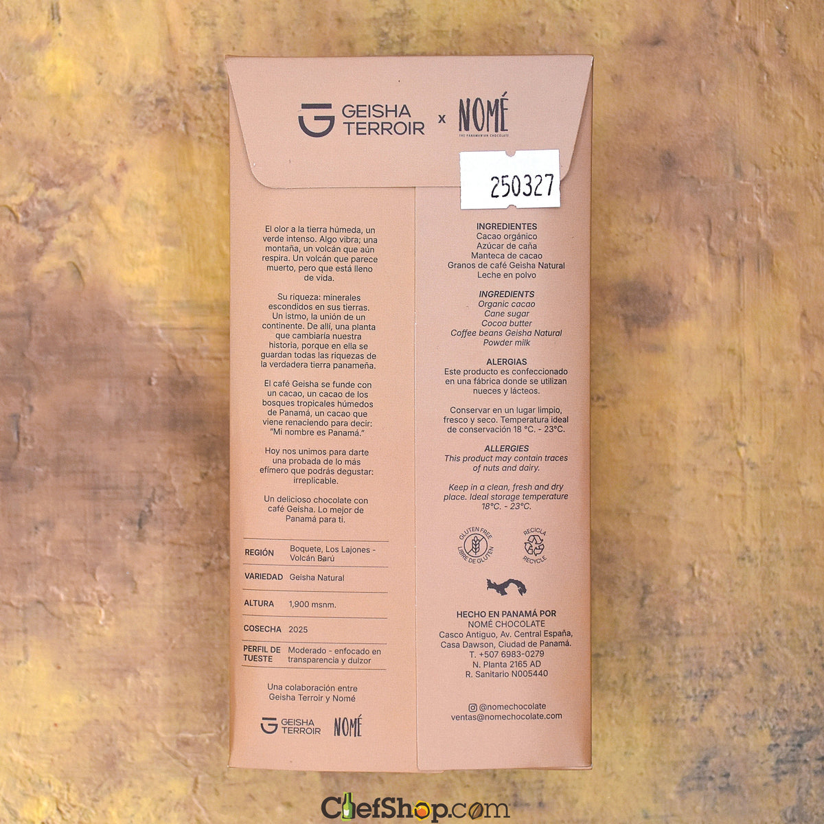 Nomé 50% Milk Chocolate Bar with Natural Geisha Coffee