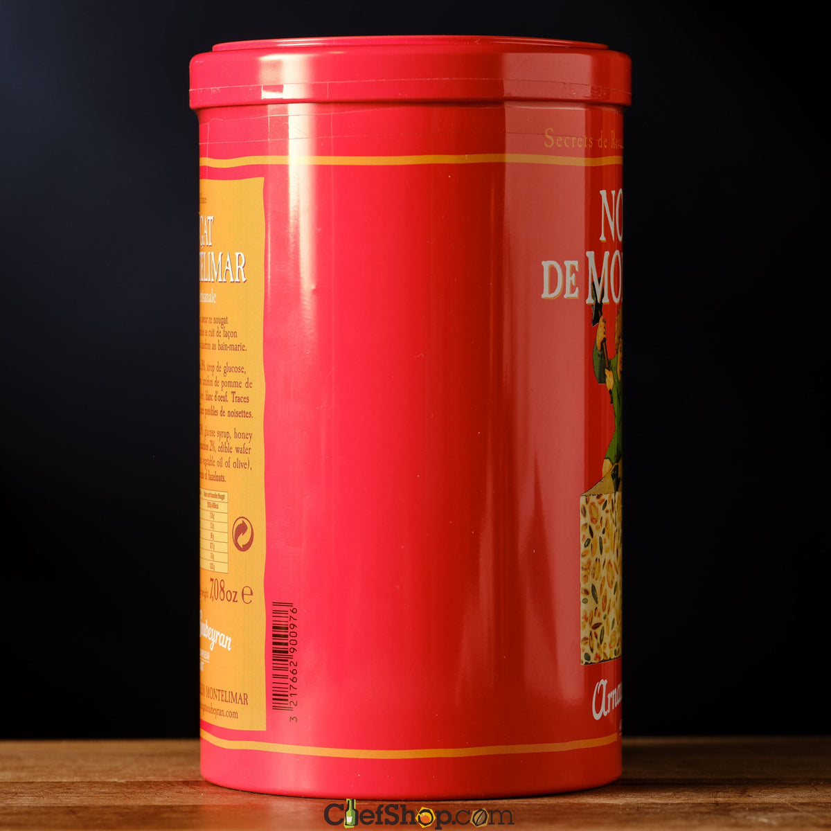 Arnaud Soubeyran Nougat de Montelimar in Red Tin side