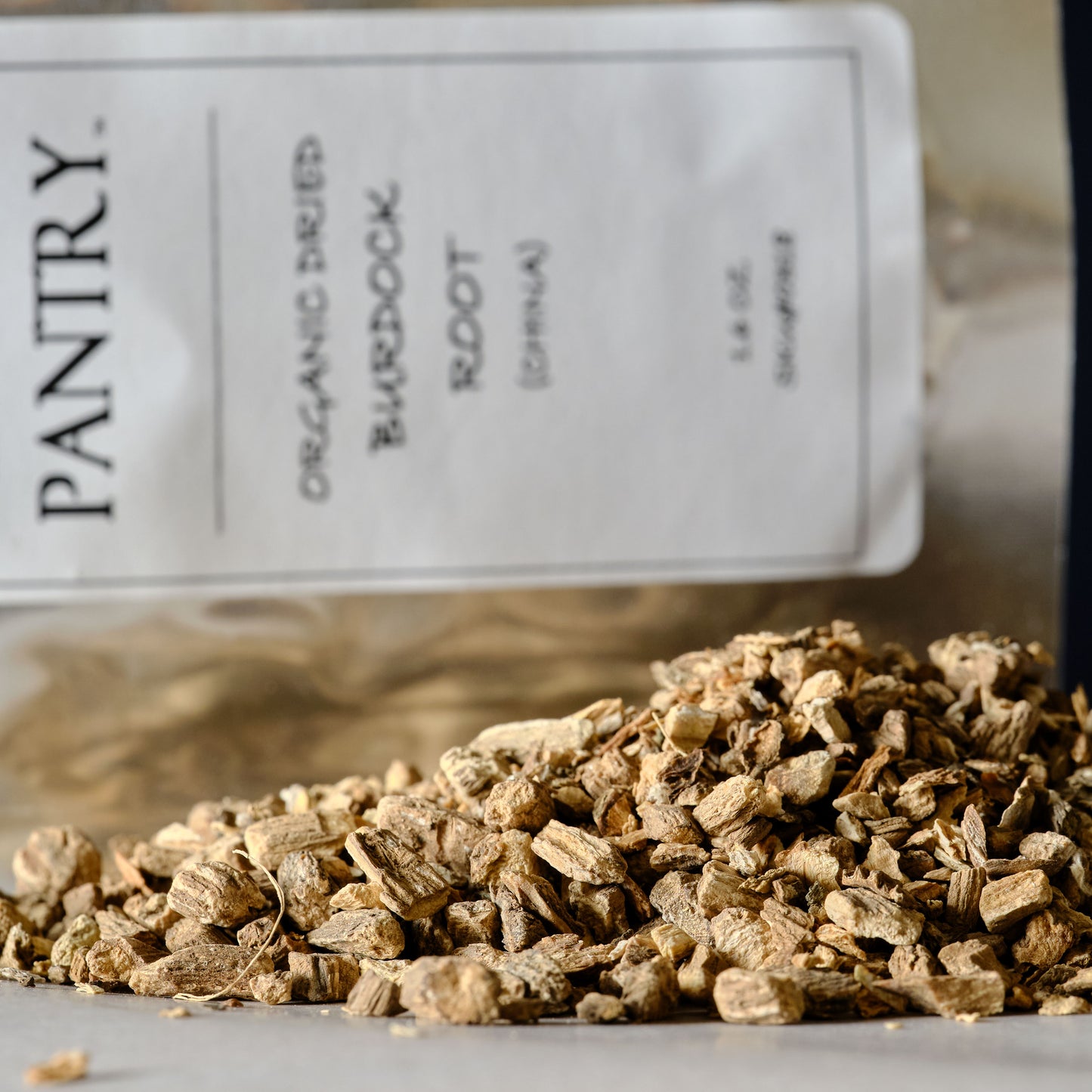 Organic Dried Burdock Root Close up