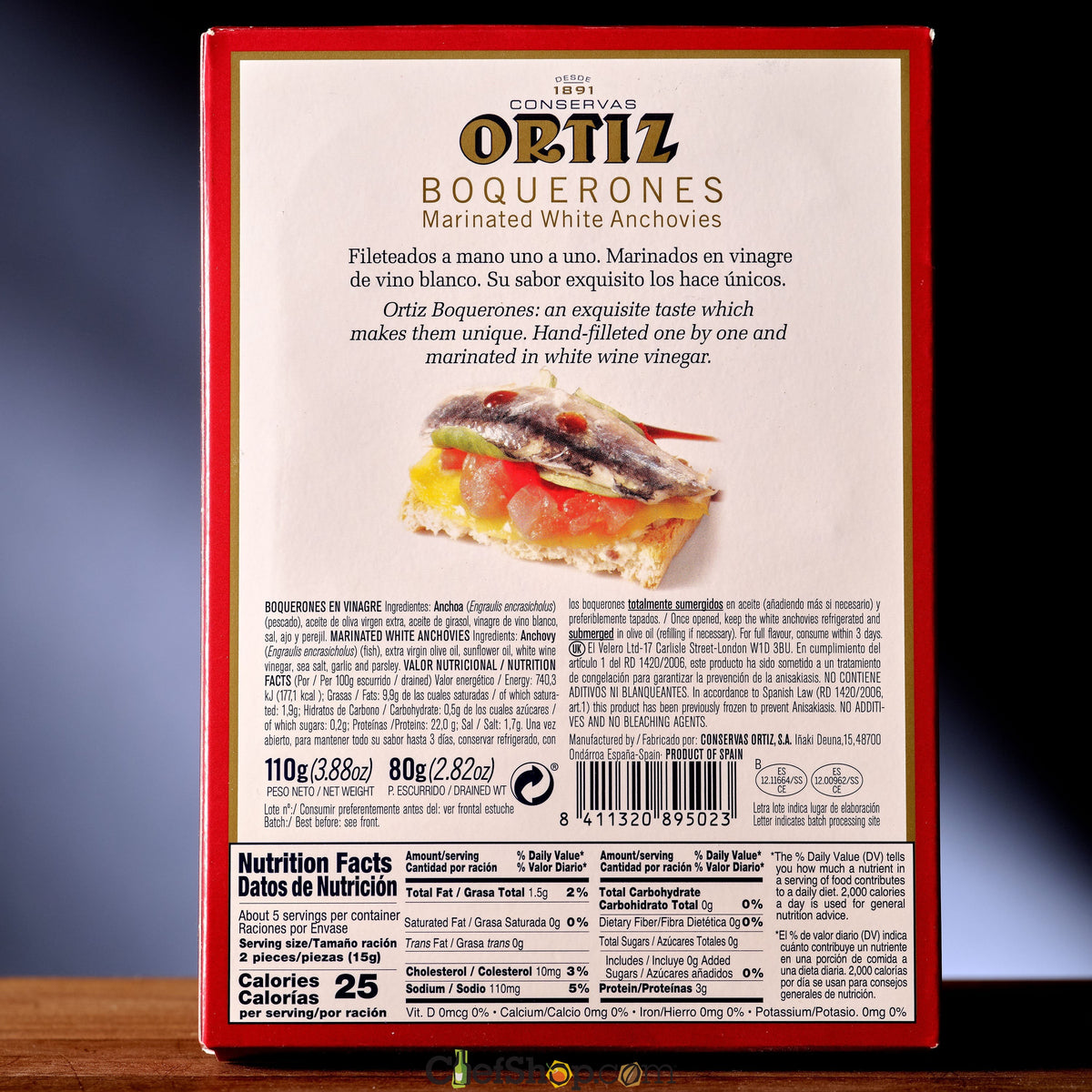 Ortiz Boquerones (Marinated White Anchovies)