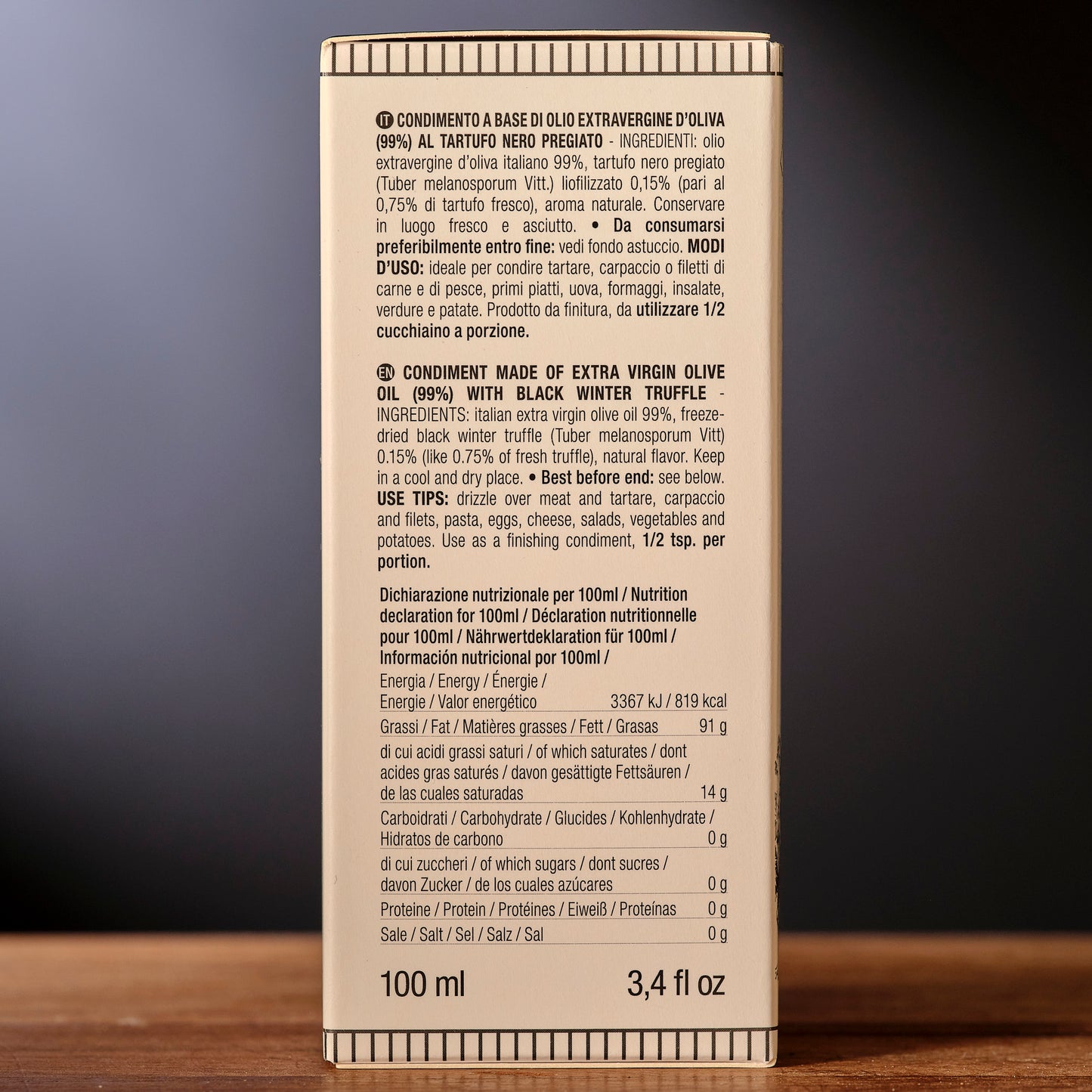 Regalis Organic Black Truffle Arbequina Olive Oil ingredients