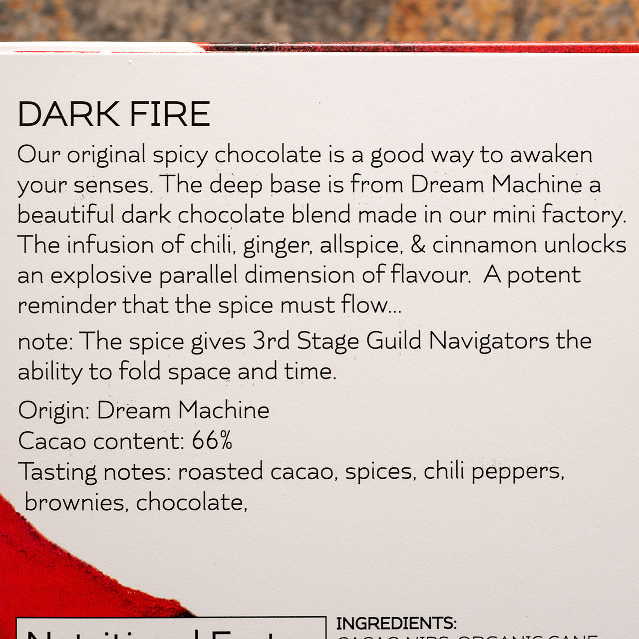 SOMA Dark Fire Dark Chocolate Bar