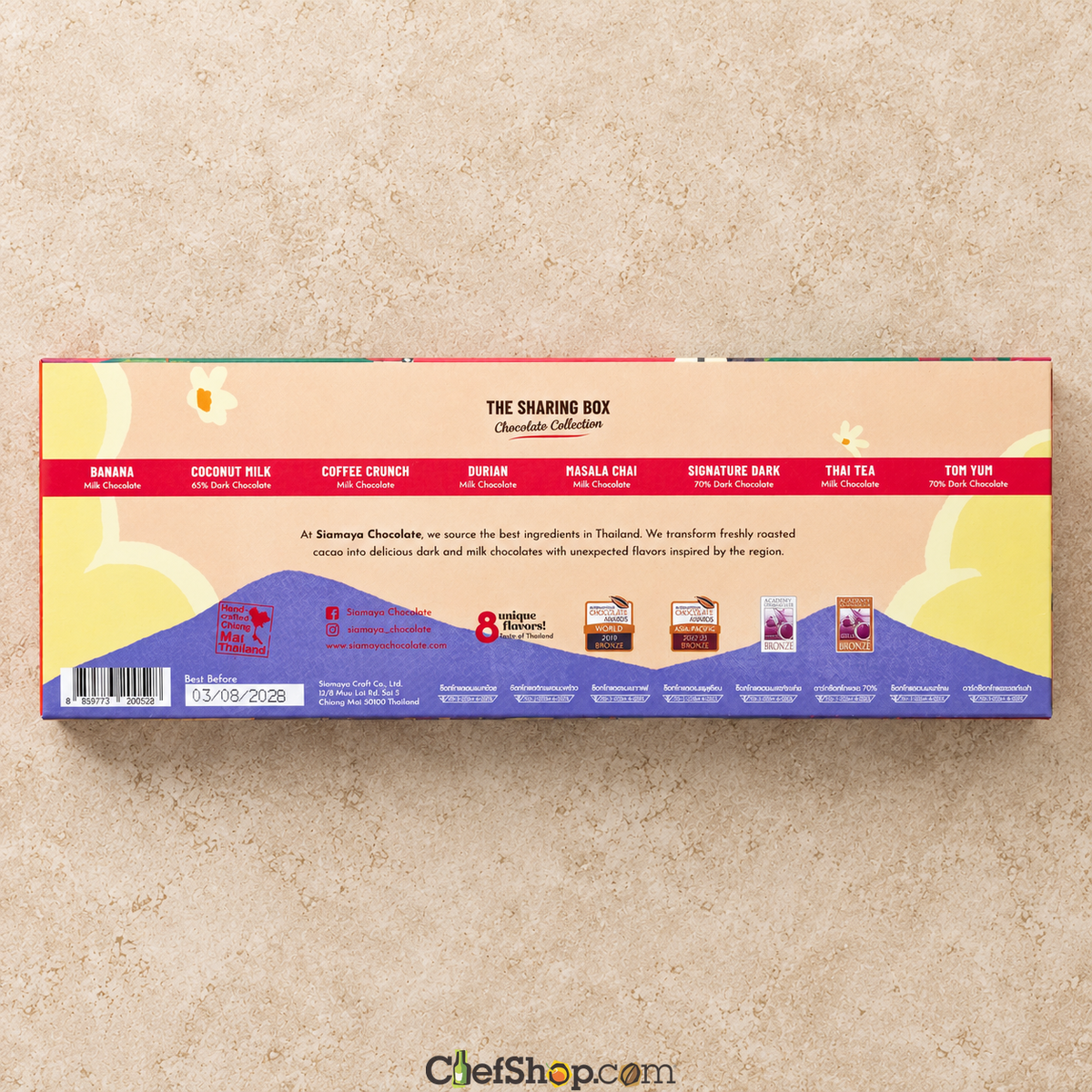 Siamaya Chocolate 8-Bar Thai Chocolate Sharing Set