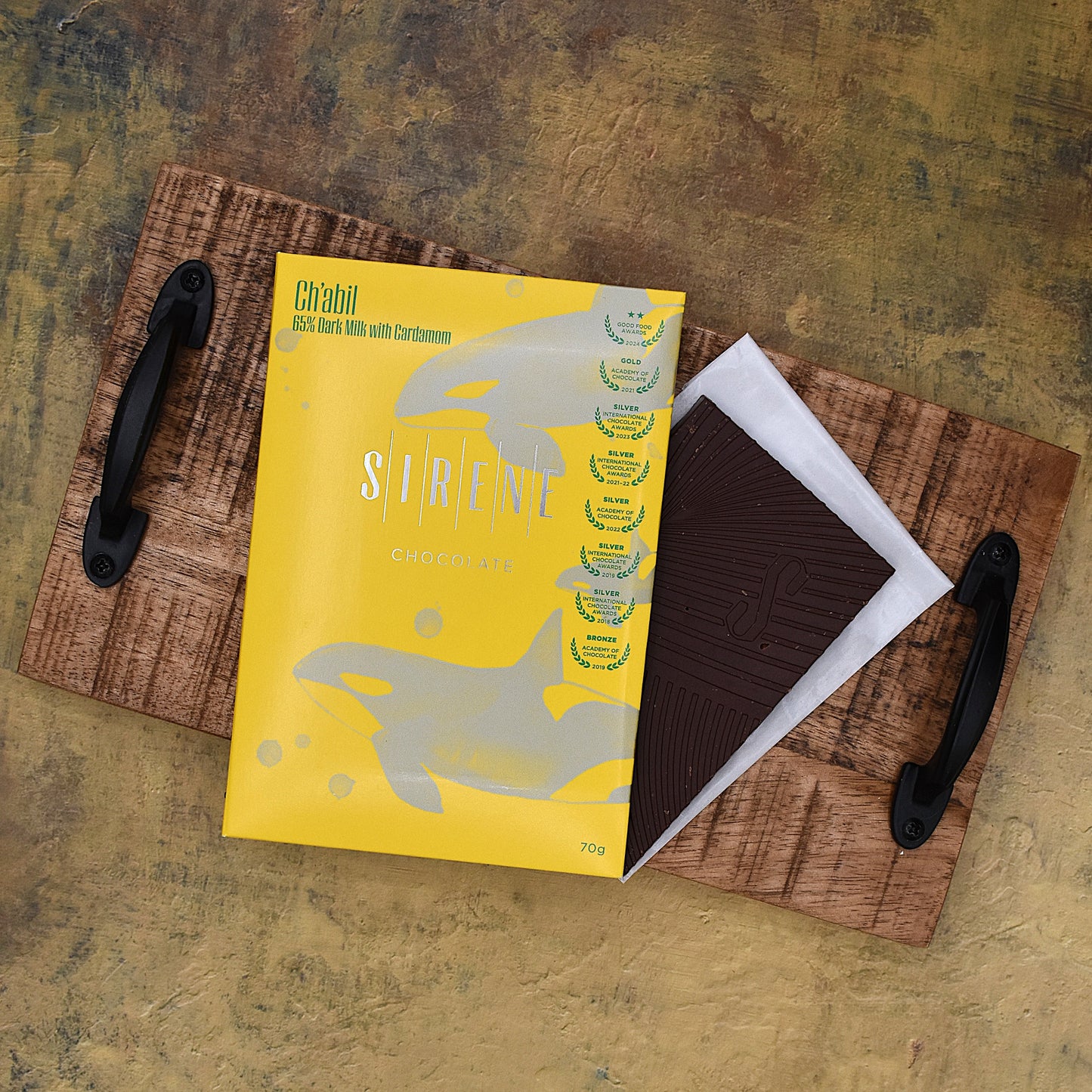 Sirene Ch'abil 65% Dark Milk Chocolate Bar with Cardamom