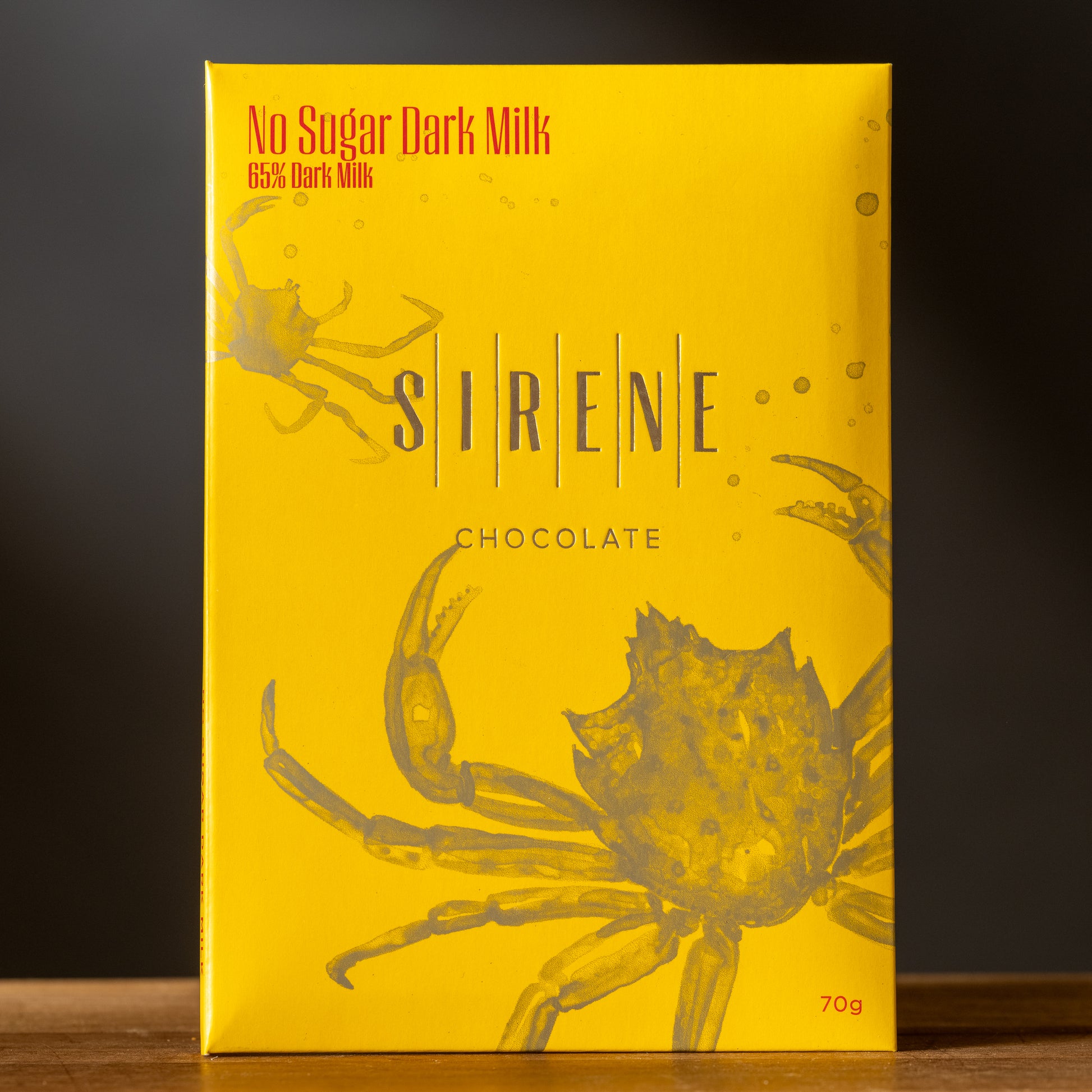 Sirene-No Sugar-65% Dark Milk Chocolate Bar-Front