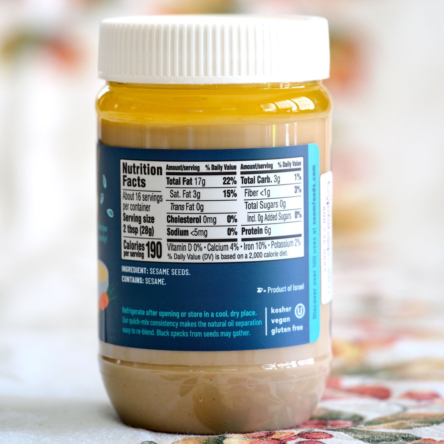Soom Sesame Tahini Nutrition