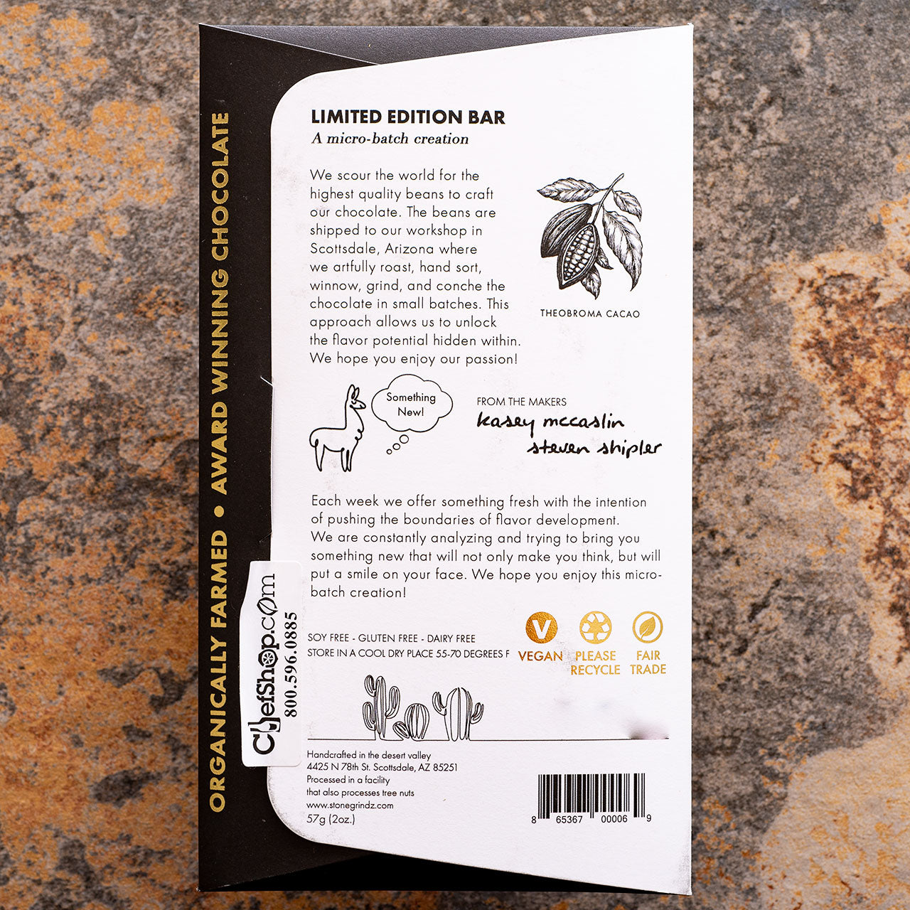 Stonegrindz Organic 90-Percent Dark Chocolate Bar