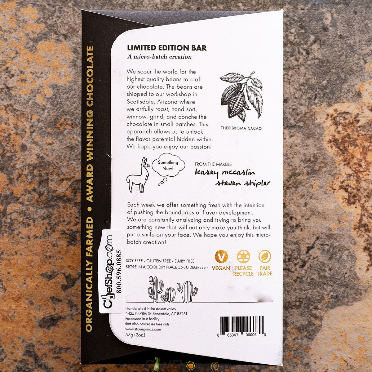 Stonegrindz Organic 90-Percent Dark Chocolate Bar