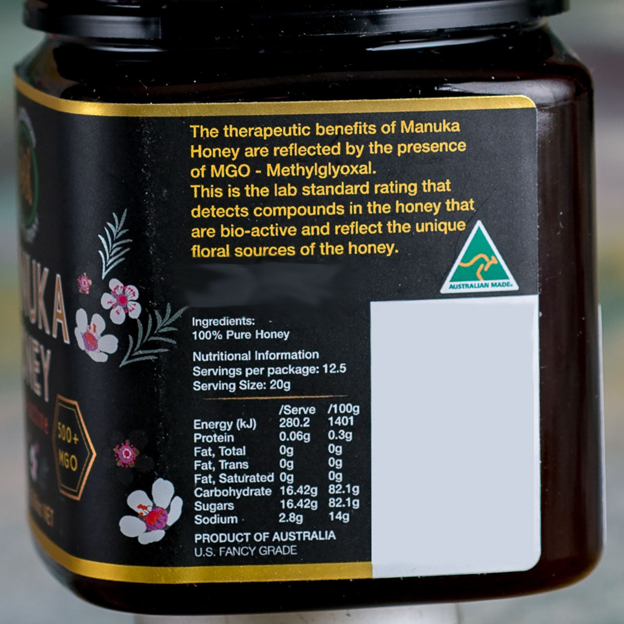 Tasmanian Tea Tree Manuka Active 500+ MGO Honey