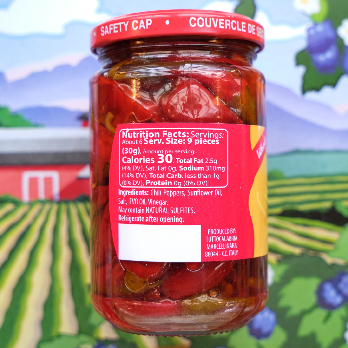 Hot Calabrian Cherry Chili Peppers in Oil