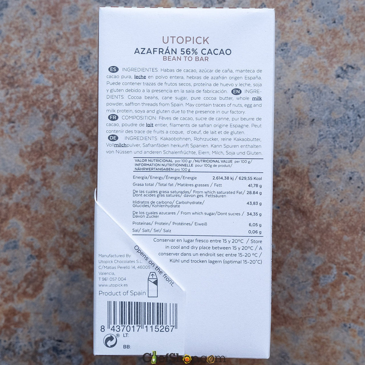 Utopick 56% Chuncho Peru Milk Chocolate Bar