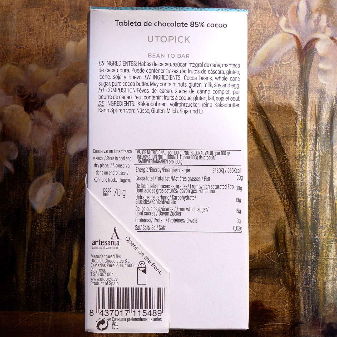 Utopick Nugu 85% Nicaragua Dark Chocolate Bar