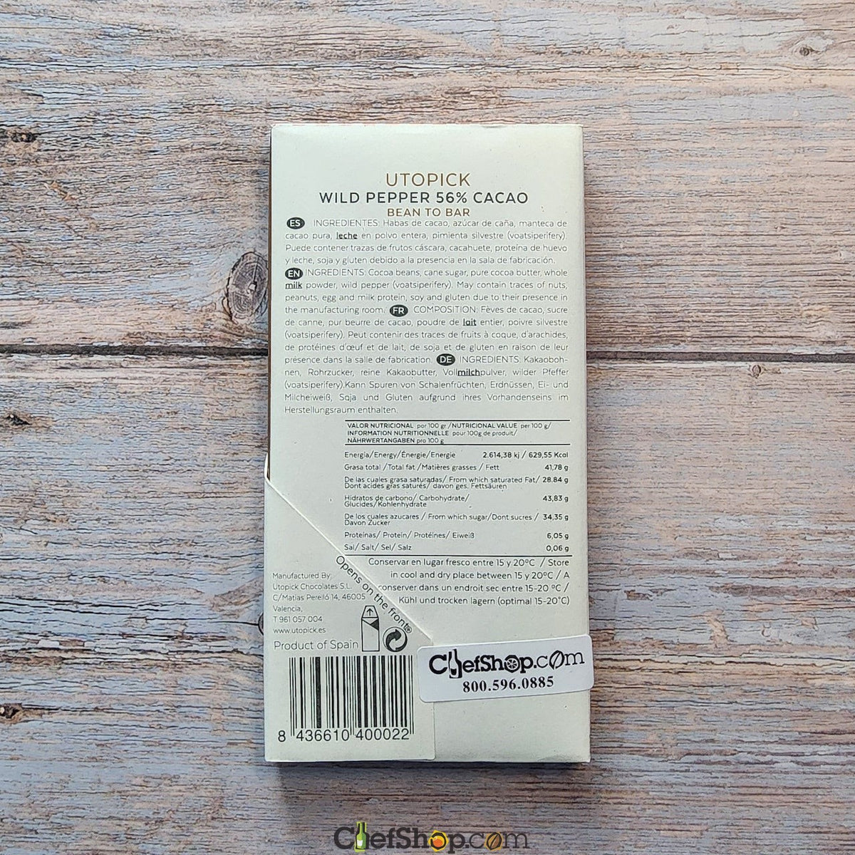 UTOPICK Wild Pepper 56-Percent Milk Chocolate Bar