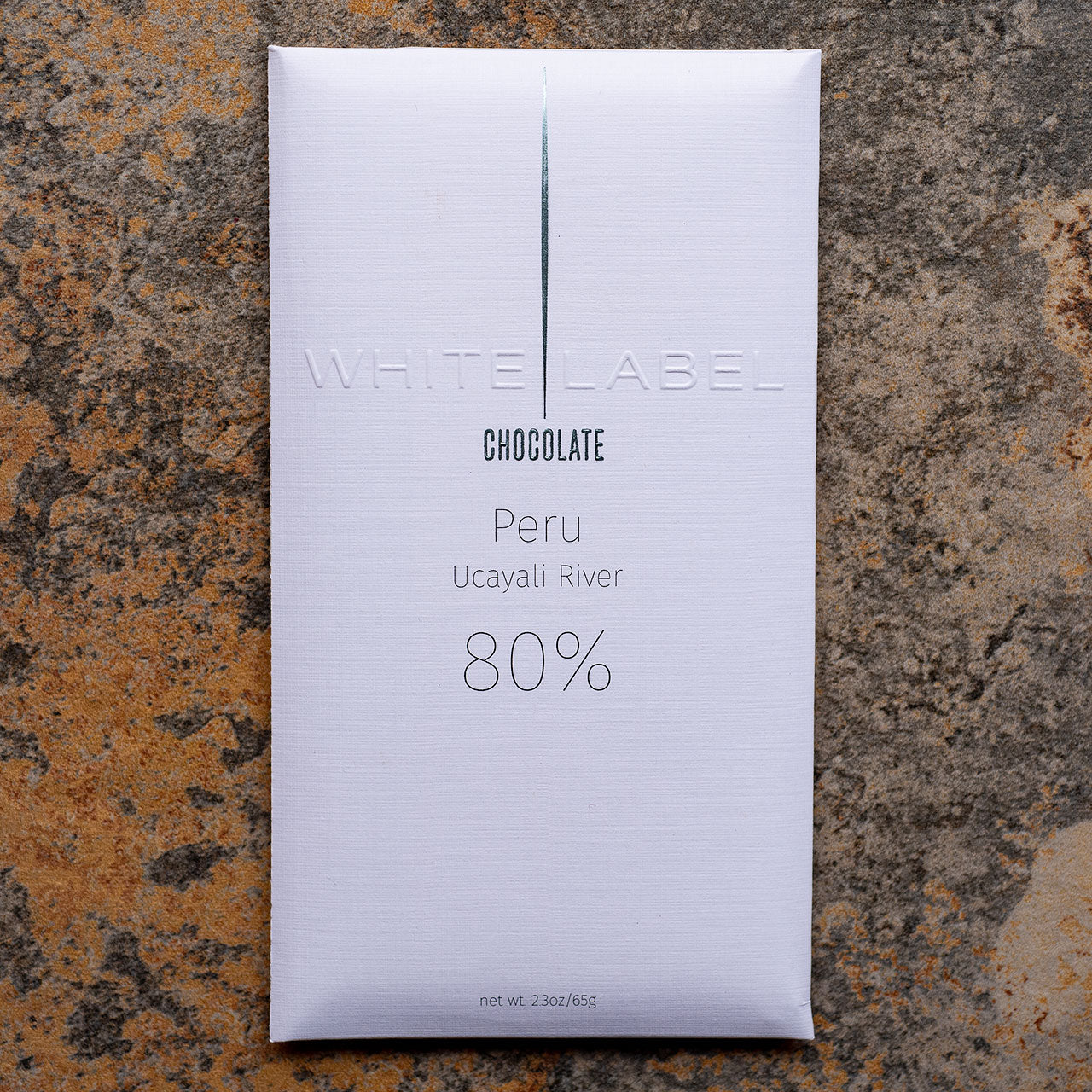 White Label 80-Percent Peru Ucayali River Dark Chocolate Bar