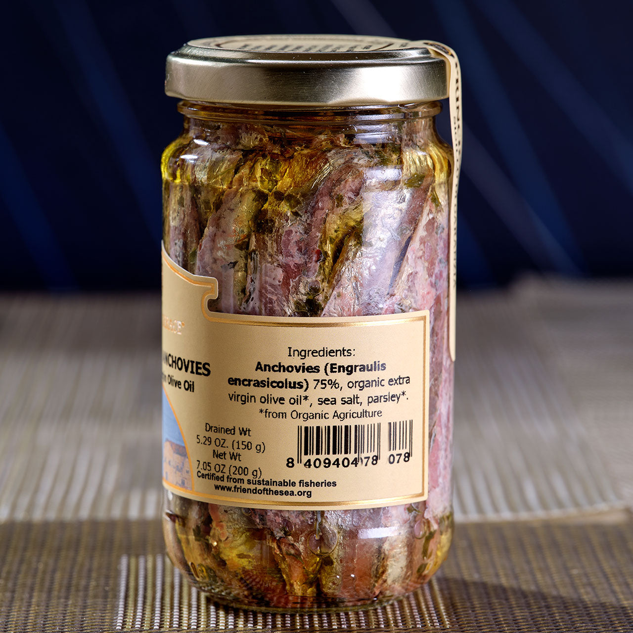 Whole Mediterranean Anchovies in Organic Olive Oil