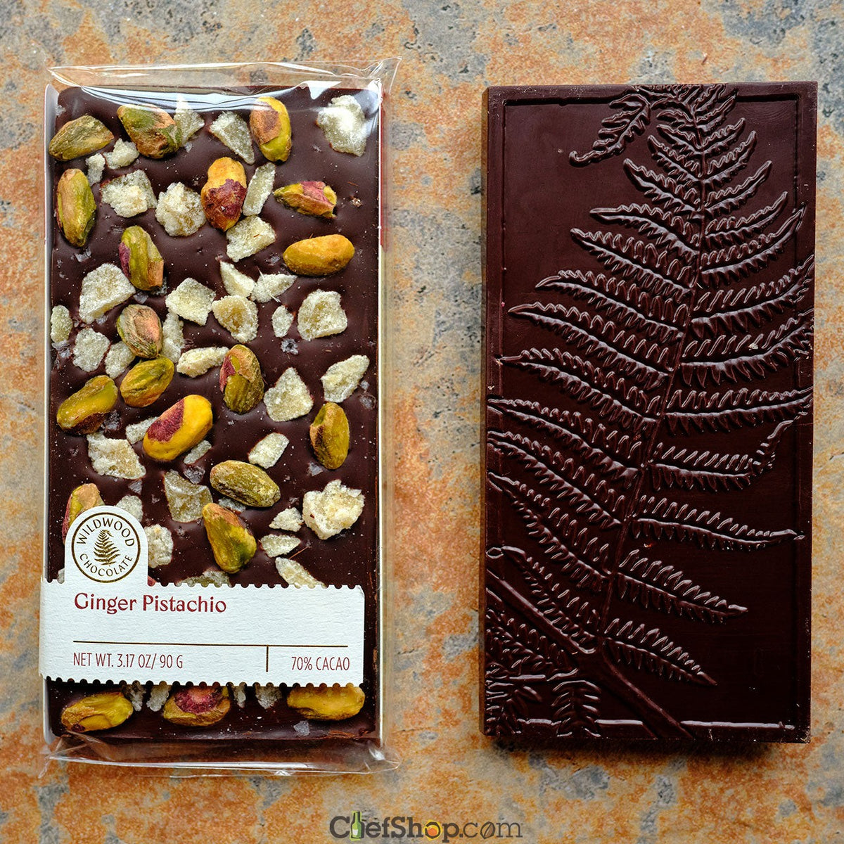Wildwood Ginger and Pistachio 70-Percent Dark Chocolate Bar