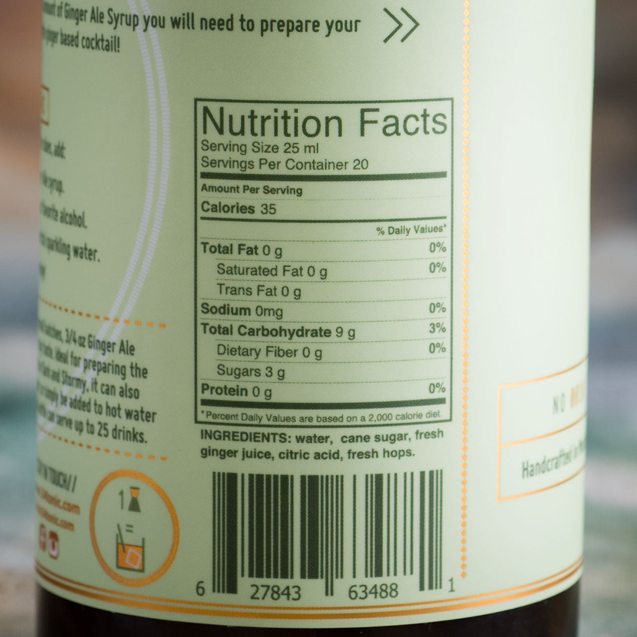 3 X 4 oz Handcrafted Ginger Ale Syrup - 500 ml