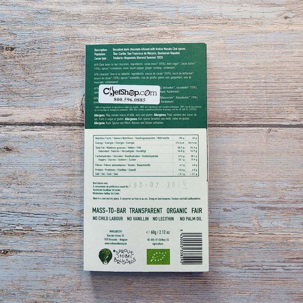 MIKE & BECKY Organic 65-Percent Warm Indian Spices Dark Chocolate Bar