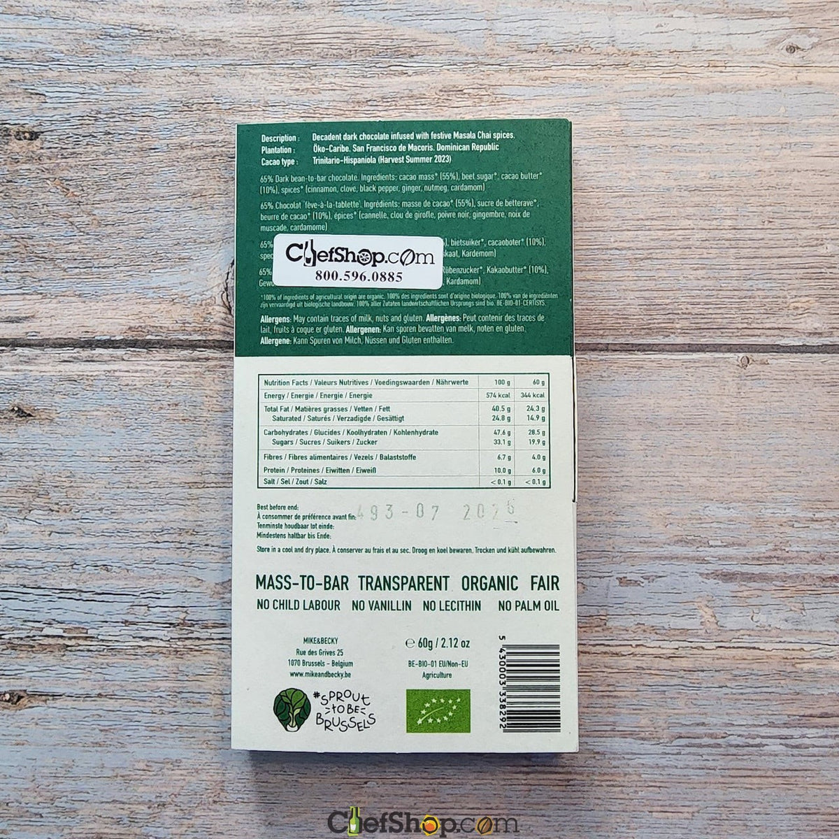 MIKE & BECKY Organic 65-Percent Warm Indian Spices Dark Chocolate Bar
