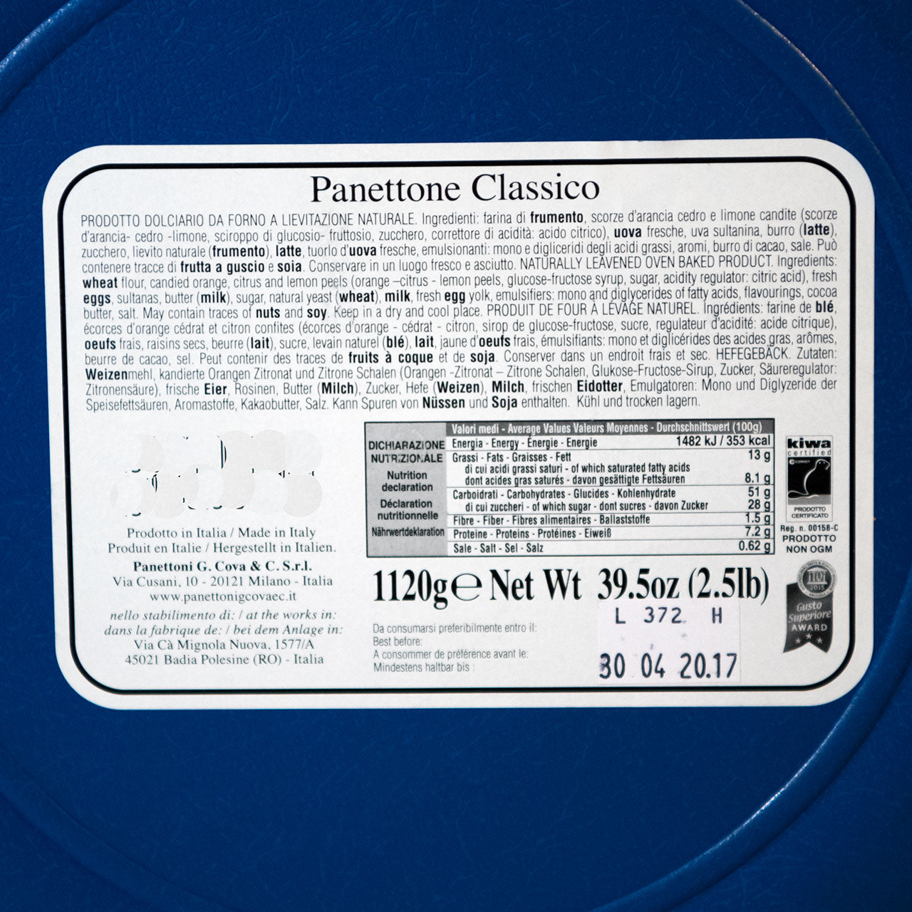 Breramilano Traditional Panettone in Holiday Hat Box