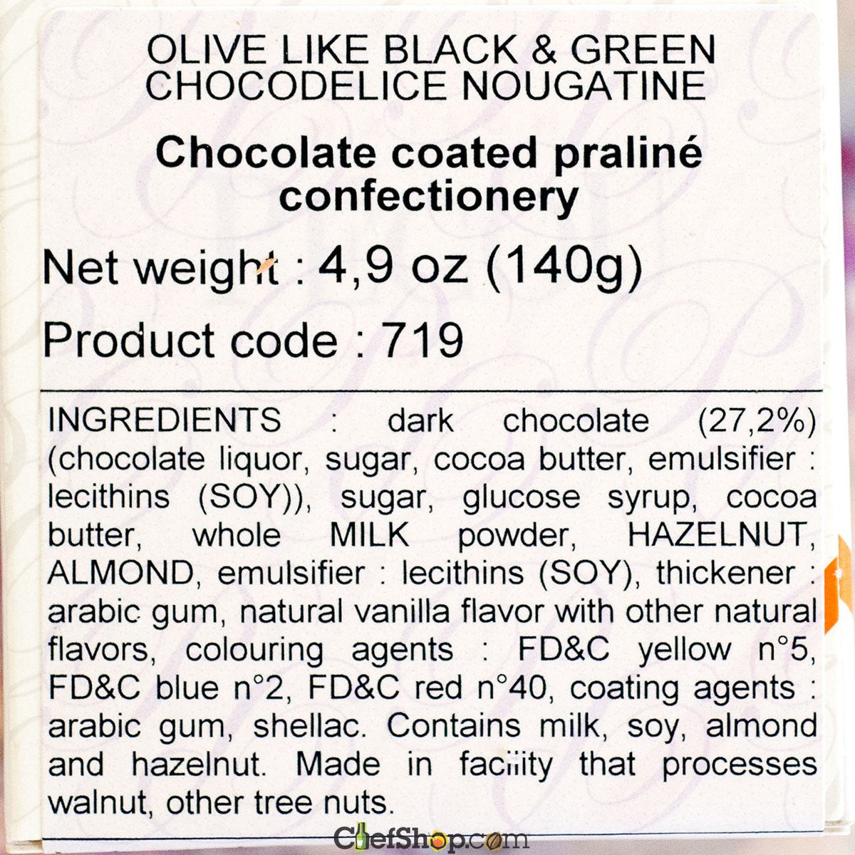 Pecou Olive-like Black & Green Chocolate Covered Praline