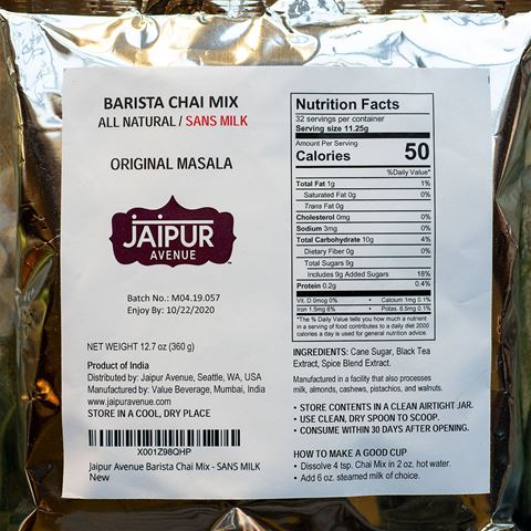 Barista Pack Original Masala Chai no Dairy Jaipur Avenue