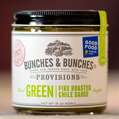 Bunches &amp; Bunches Green Fire Roasted Chili Sauce