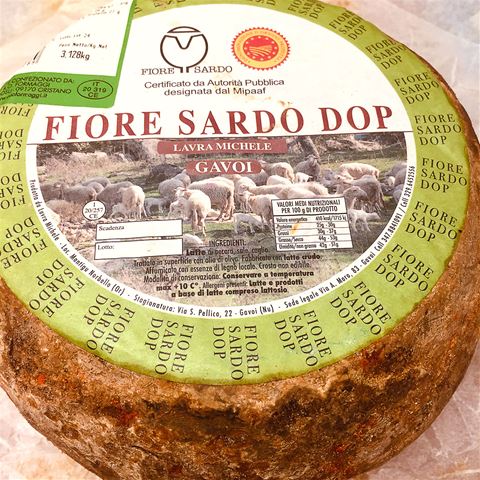 12-Month DOP Fiore Sardo Cheese from Gavoi Sardegna Sardinia - 1/4 Wheel