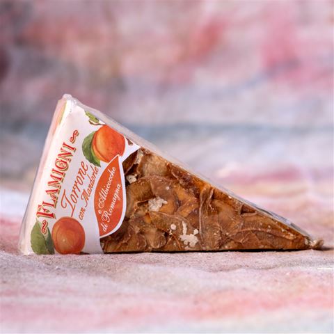 Flamigni Almond Torrone with Dried Romanga Apricots - Wedge