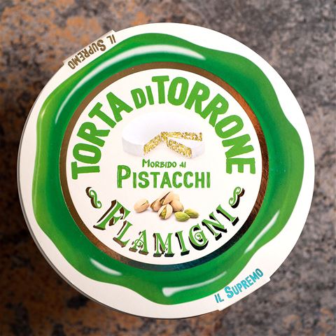 Flamigni Soft Pistachio Torrone Round - Tin