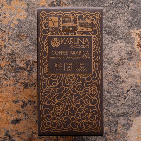 Karuna Chocolate Organic Belize 68-Percent Dark Bar with Arabica Coffee