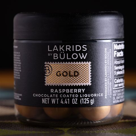 Lakrids by Bulow Gold Raspberry and White Chocolate Coated Liquorice
