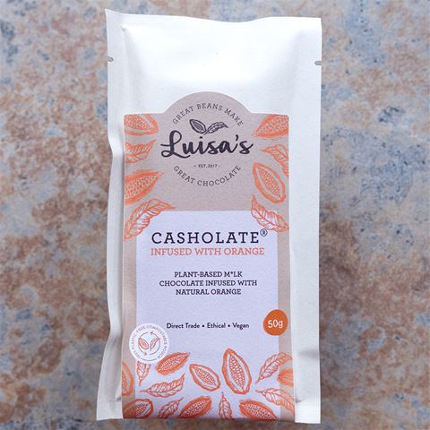 Luisa&#39;s Chocolate - Casholate Vegan Milk Bar with Infused Orange