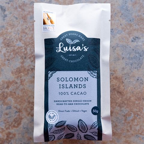 Luisa&#39;s Chocolate - Solomon Islands 100-Percent Dark Bar