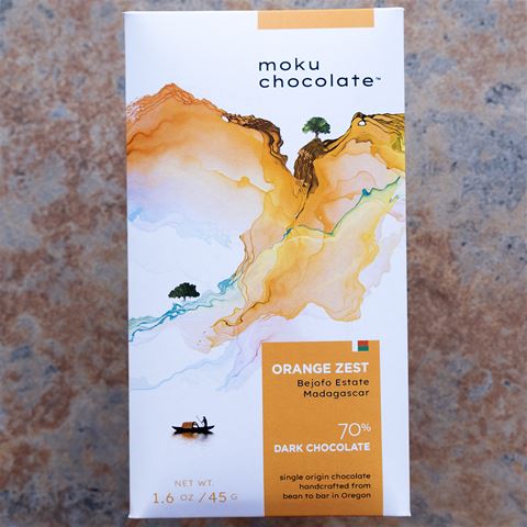 Moku Chocolate Orange Zest 70-Percent Madagascar Bar
