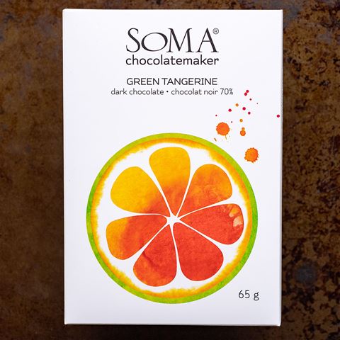 SOMA Green Tangerine 70-Percent Dark Chocolate Bar