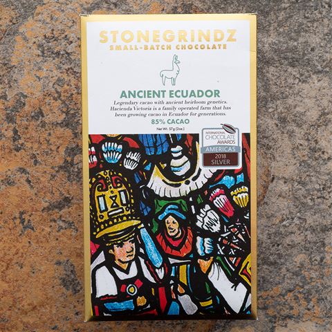 Stonegrindz Single Origin Ancient Ecuador 85-Percent Dark Chocolate Bar