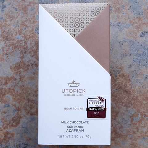 Utopick 56-Percent Milk Chocolate Bar with Saffron