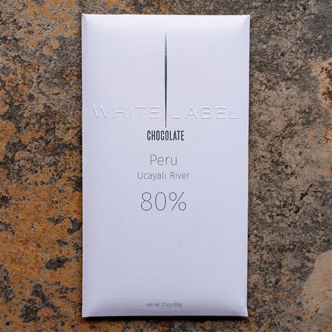 White Label 80-Percent Peru Ucayali River Dark Chocolate Bar