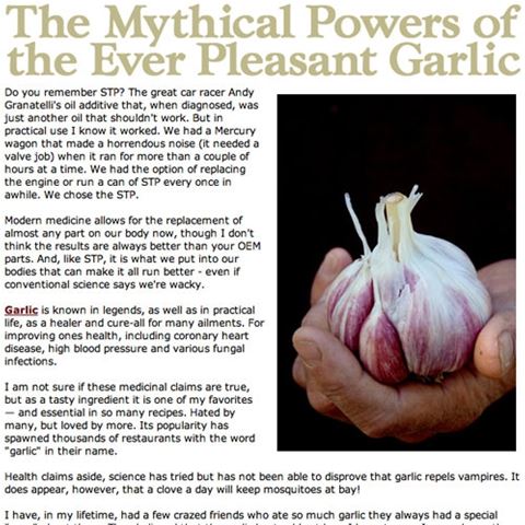 The Story of Great Garlic - Article