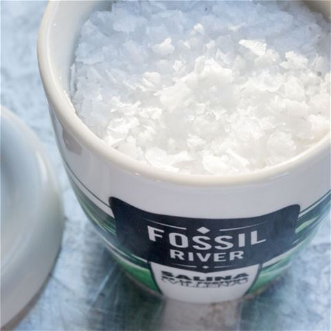 Fossil River Flake Sea Salt - Porcelain Crock