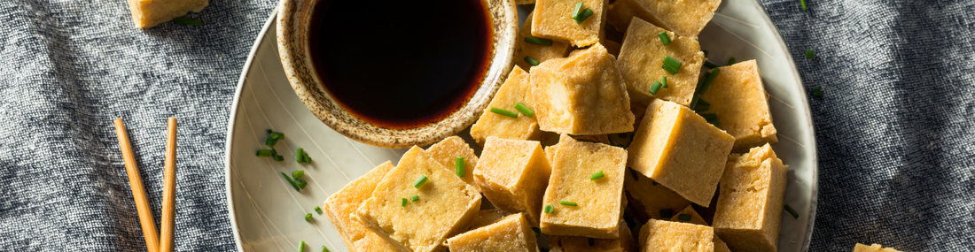 Tofu with ponzu dipping sauce