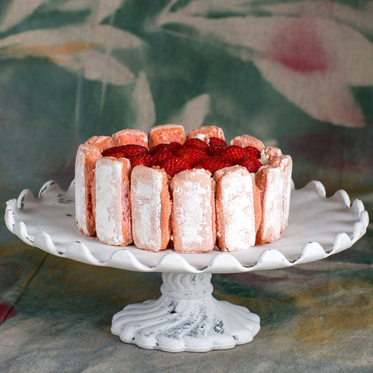 Strawberry Charlotte with Rose Biscuits Cake Recipe