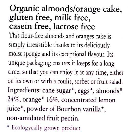 Biscuiterie de Provence Organic Orange Almond Cake - Gluten Free