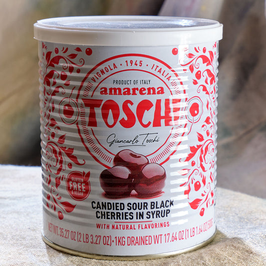 Amarena Toschi Black Cherries in Syrup - 1 Kilo Tin