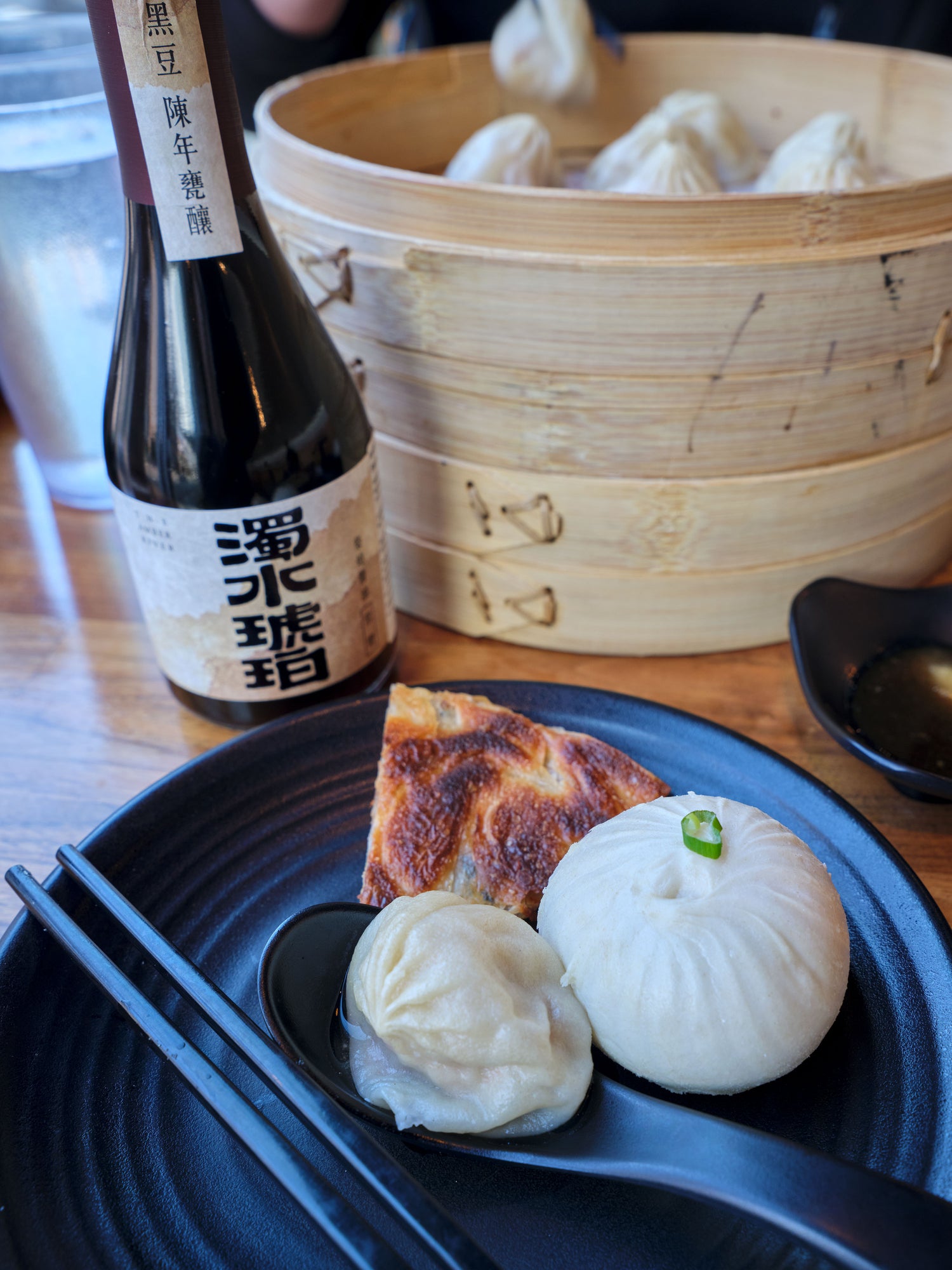 Amber River Soy Sauce with dumplings