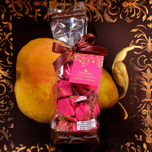 Antica Torroneria Piemontese Tartufo Lampone e Pistacchio and Raspberry Truffle