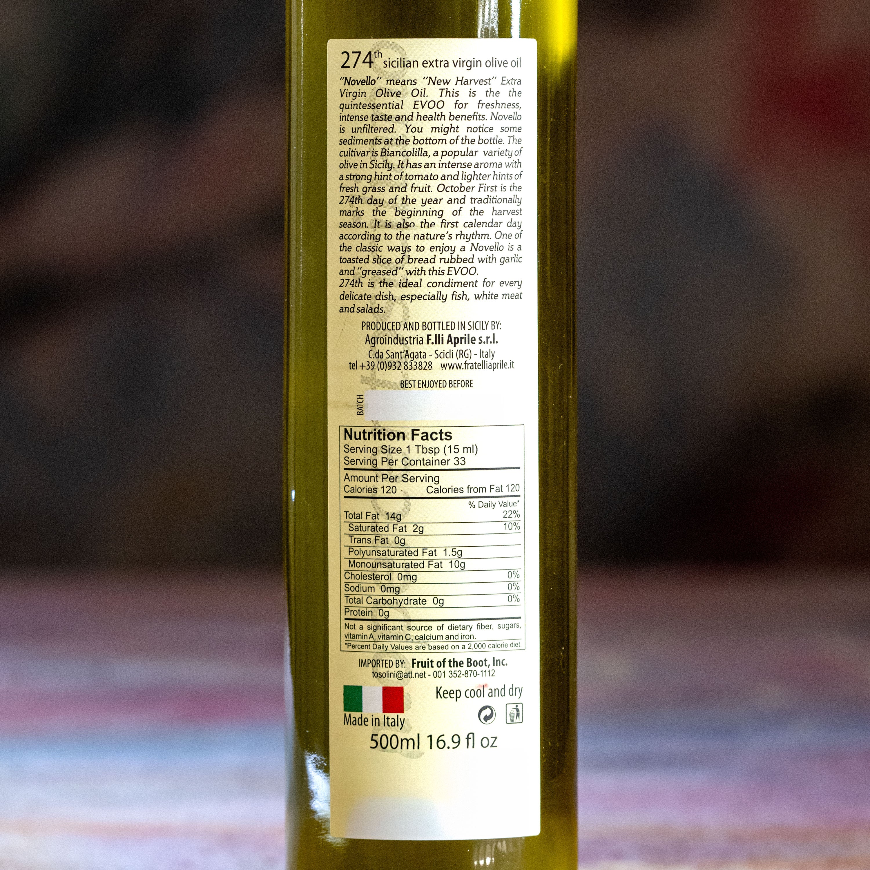 Aprile 274th Sicilian Biancolilla Olive Oil - Novello | ChefShop